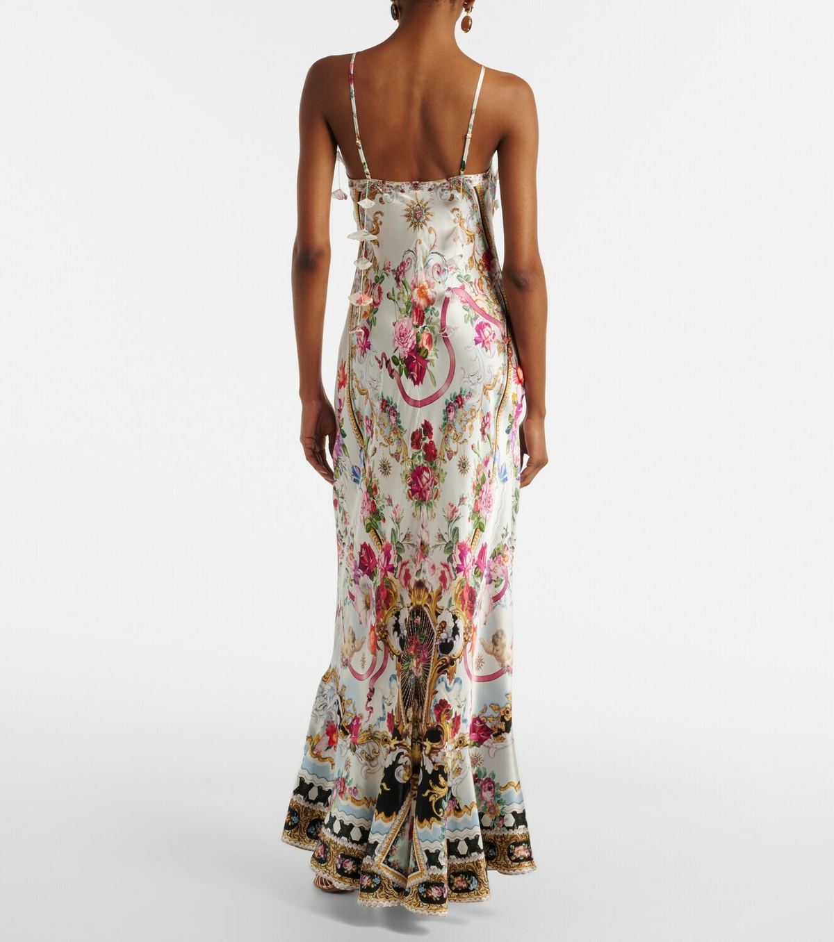 Camilla Floral silk satin maxi dress
