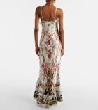 Camilla Floral silk satin maxi dress