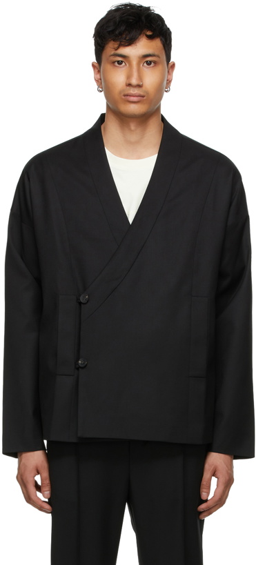 Photo: Tom Wood Black Wool Wrap Jacket