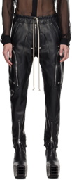 Rick Owens Black Bauhaus Leather Cargo Pants