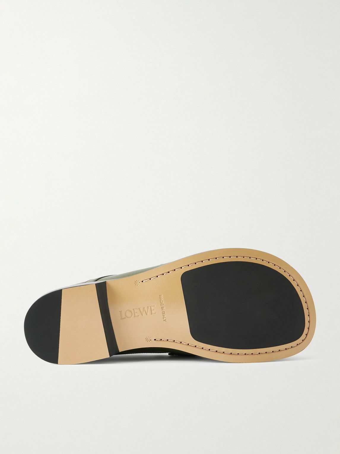 LOEWE - Campo Collapsible-Heel Leather Penny Loafers - Green