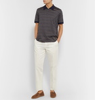 Brioni - Striped Cotton Polo Shirt - Blue