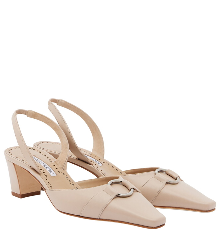 Photo: Manolo Blahnik Trixa leather slingback pumps
