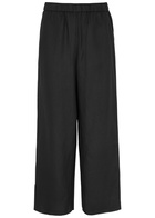 Eileen Fisher Wide-leg Linen Trousers Black