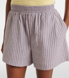 Varley Darina seersucker striped cotton shorts