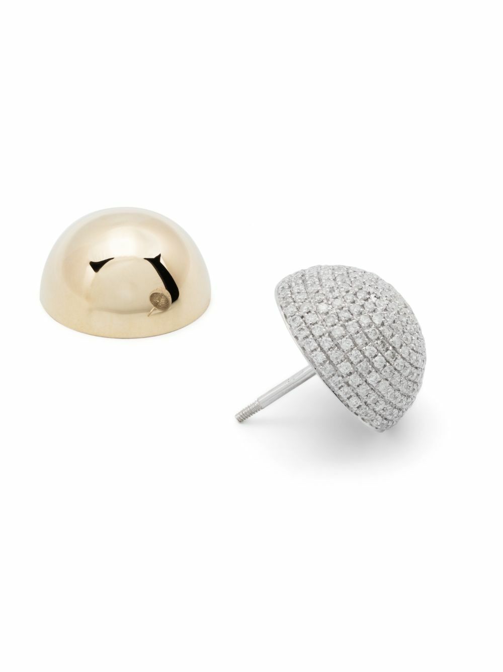 Yvonne Léon 9K Yellow Gold Paire De Bo Boule Disco Diamond Earrings