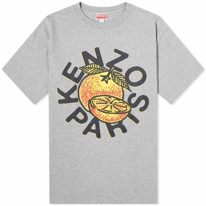 Photo: Kenzo Men's Big Orange T-Shirt in Pearl Grey