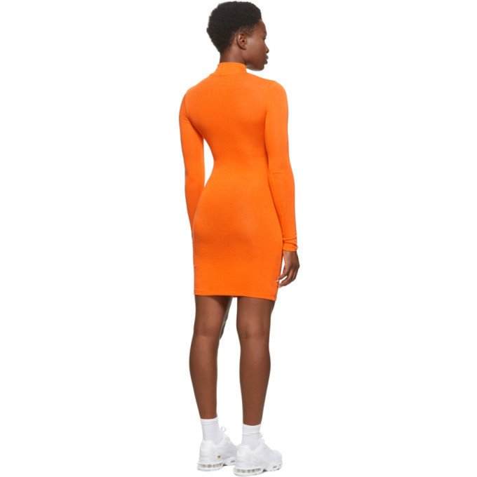 Heron Preston Orange Style Turtleneck Short Dress Heron Preston