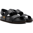 Valentino Garavani Black Studshield Calfskin Sandals