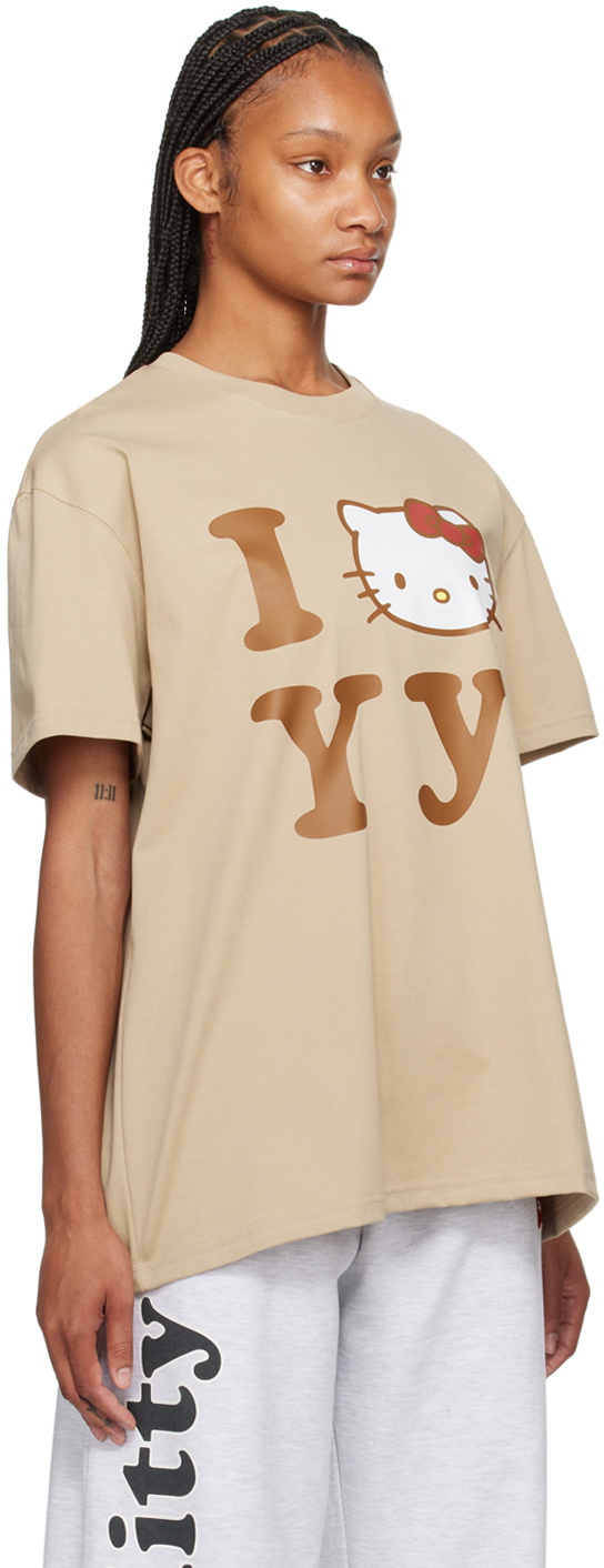 【OPEN YY】YY SYMBOL T-SHIRT (3COLORS) OPEN YY Beige Printed T-Shirt OPEN YY