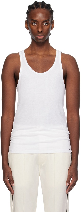 Photo: TOM FORD White Ribbed Tank Top