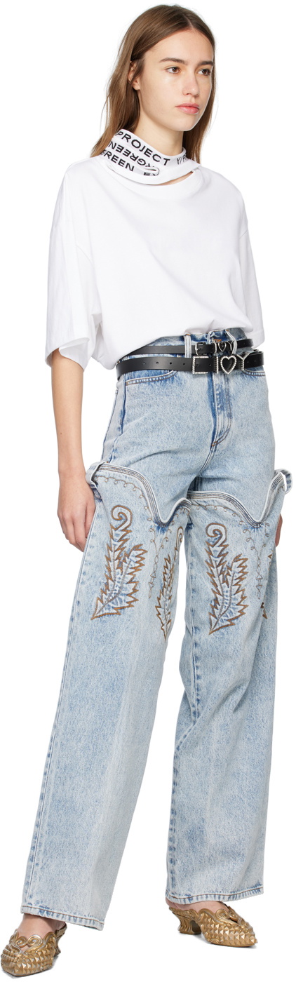 Y/Project Black Extra Slim Y Heart Belt