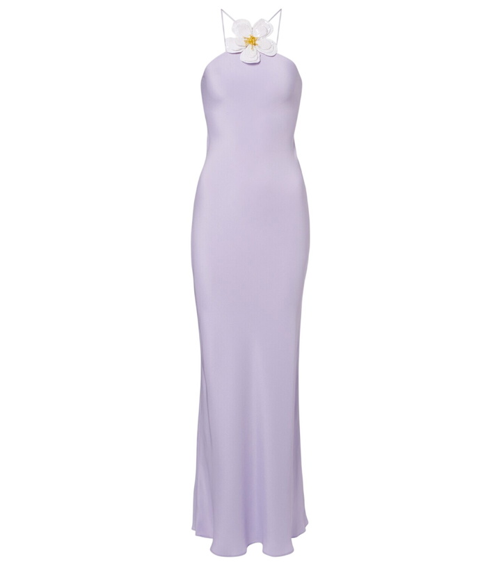 Photo: Rodarte Floral-appliqué silk crêpe maxi dress