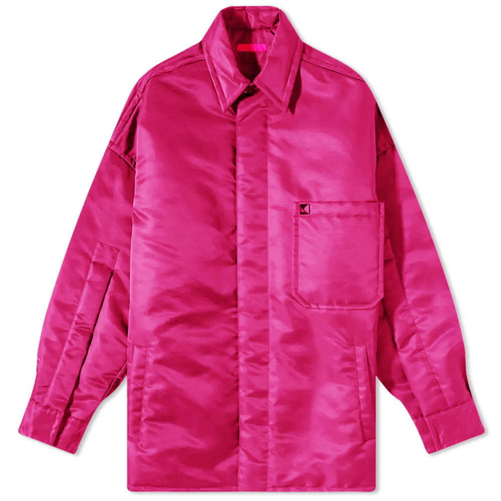 Photo: Valentino Men's Padded Nylon Overshirt in Pink Pp