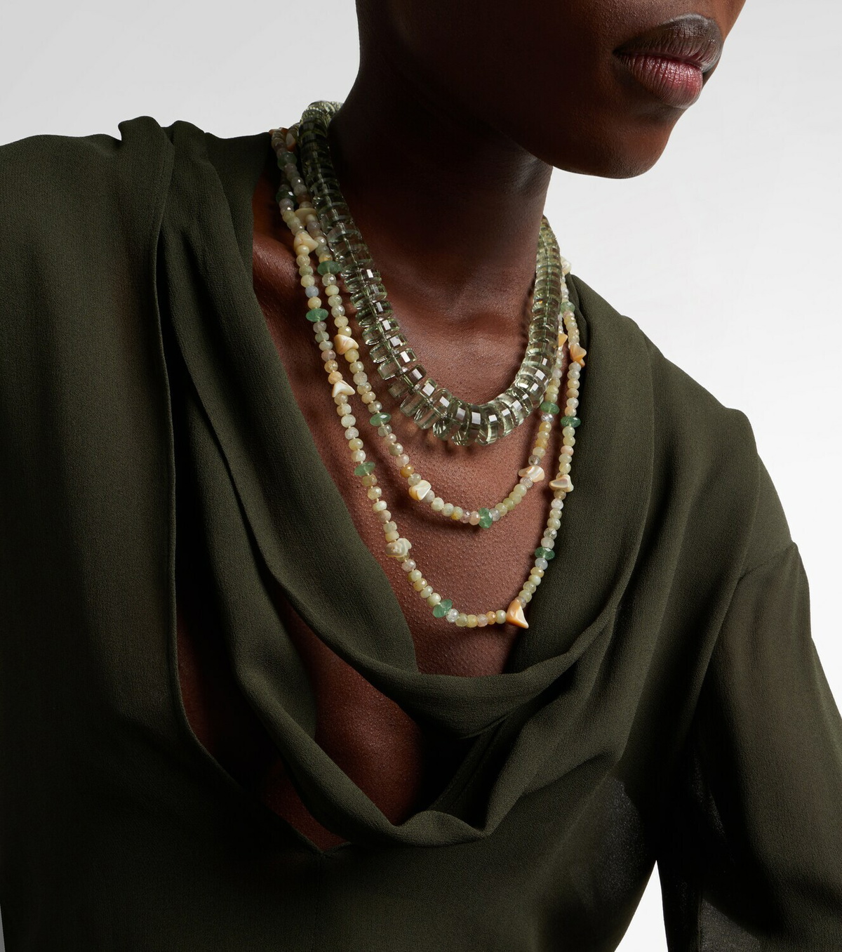 Ileana Makri Beaded necklace with gemstones