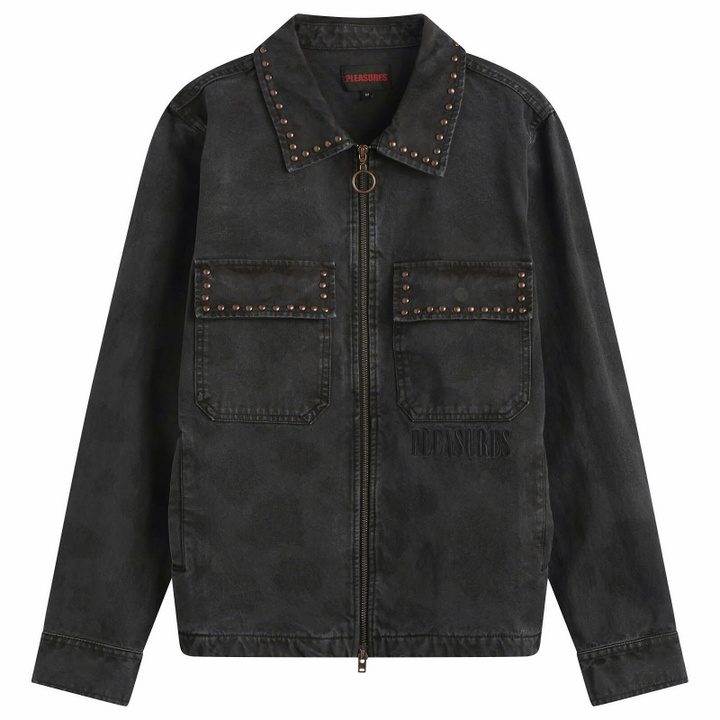 Photo: Pleasures Men's Cowhide Work Jacket in Black