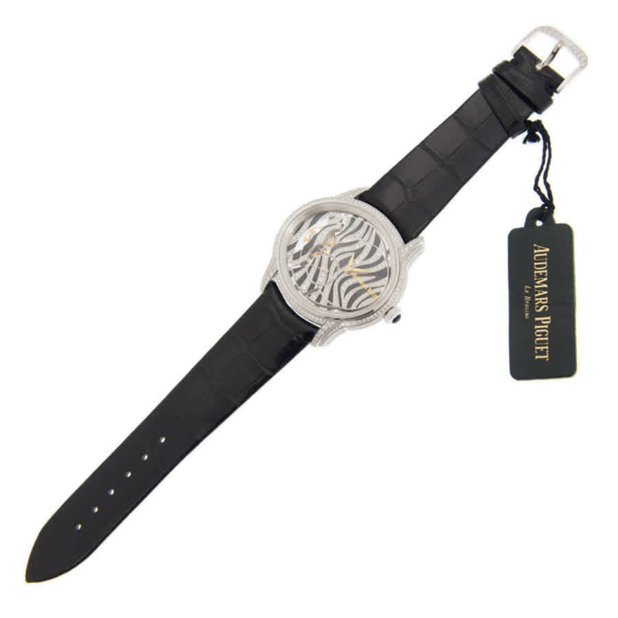 Audemars Piguet Millenary Zebra Diamond Pattern Dial 18 Carat White Gold Ladies Watch