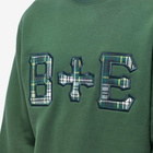 END. x Beams Plus 'Ivy League' Patch Logo Crew Sweat in Dark Green