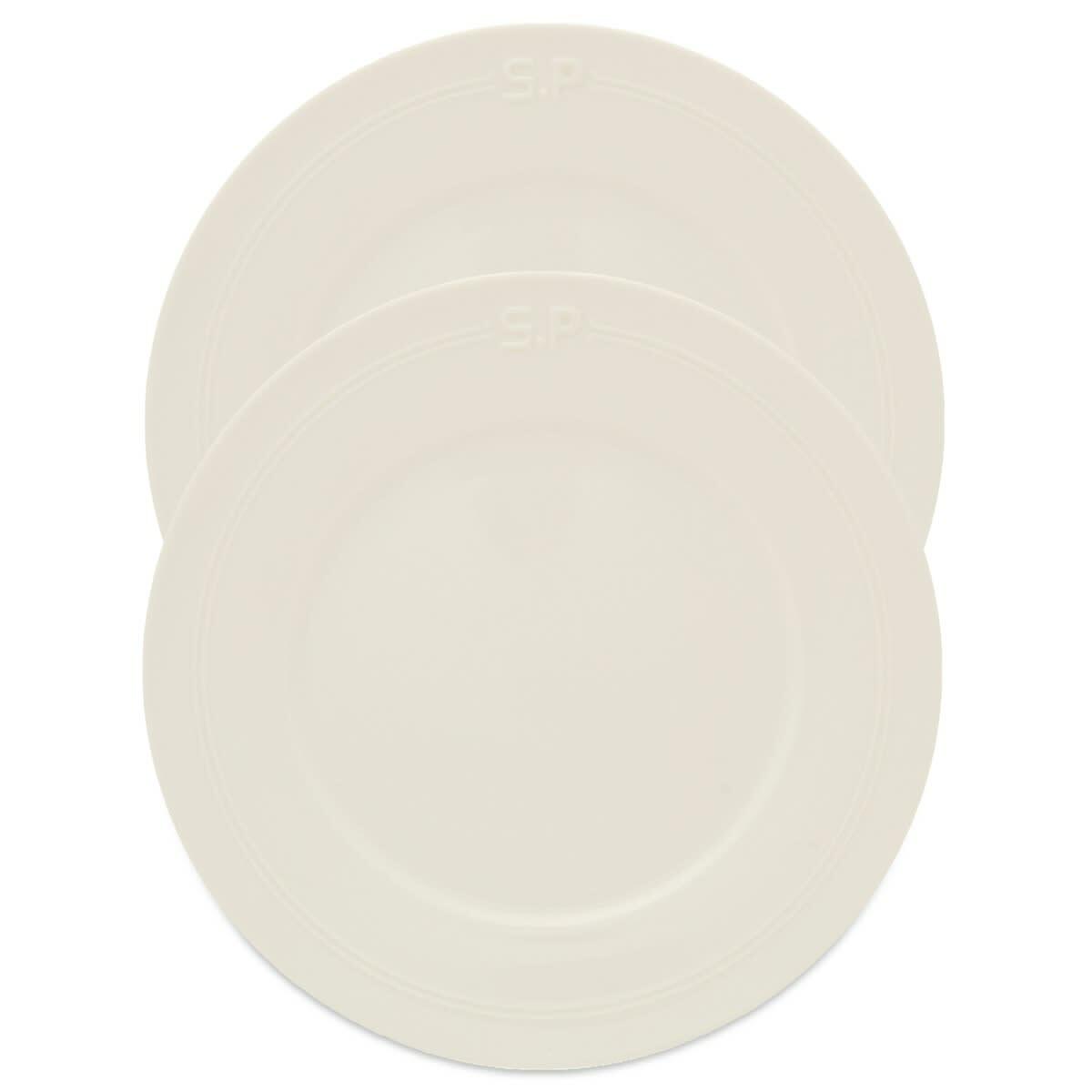 Service Projects Métier Embossed Lunch Plate - Set of 2 in White 