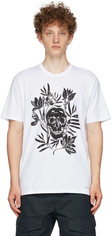 Photo: Alexander McQueen White Skull Leaves T-Shirt