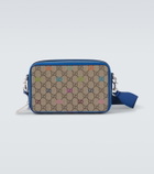 Gucci GG Canvas leather-trimmed shoulder bag