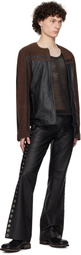 Deadwood SSENSE Exclusive Black & Brown Racer Leather Biker Jacket