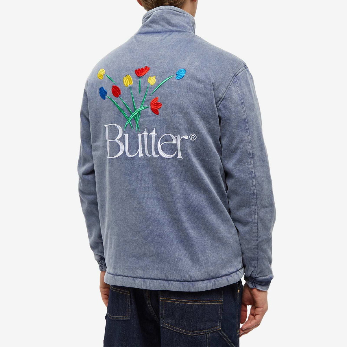 Butter Goods Men's Reversible Boquet Zip Through Jacket in Navy