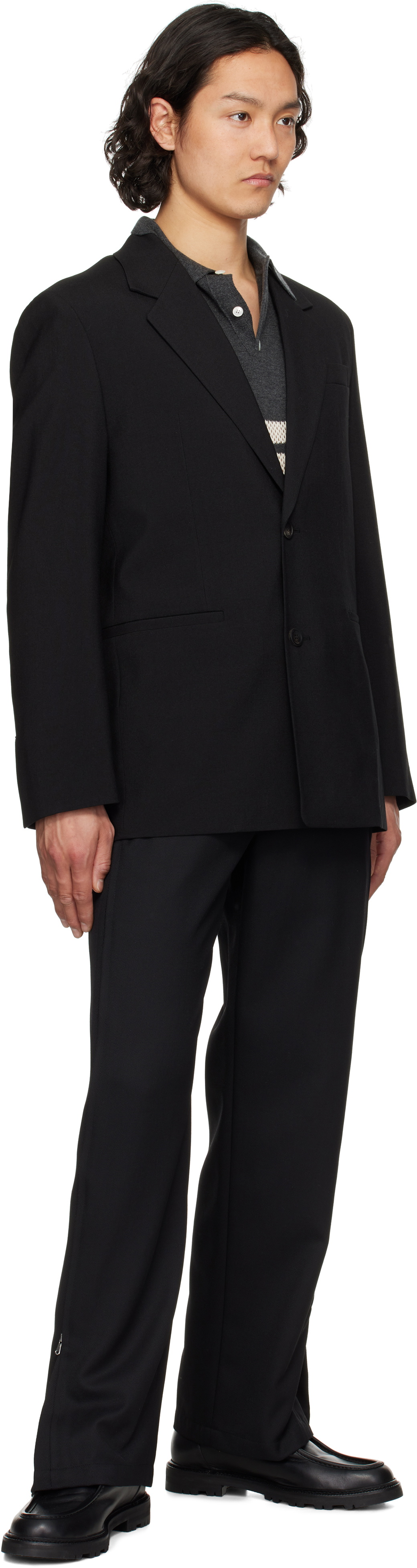 Solid Homme Black Wool Blazer