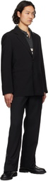 Solid Homme Black Wool Blazer