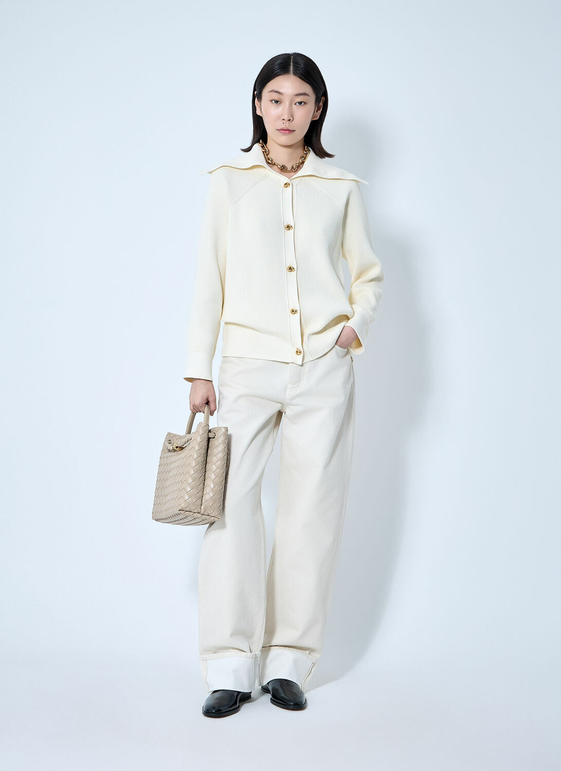 Bottega Veneta Cotton Ribbed Cardigan