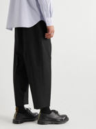 Comme des Garçons HOMME - Tapered Cropped Pleated Twill Suit Trousers - Black