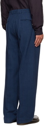 Karu Research Indigo Pleated Trousers