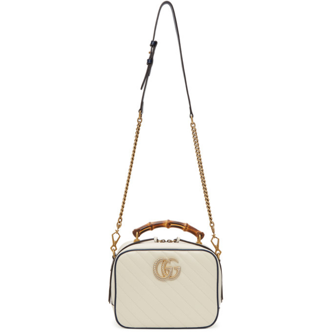 Gucci White Quilted GG Marmont 2.0 Top Handle Bag Gucci