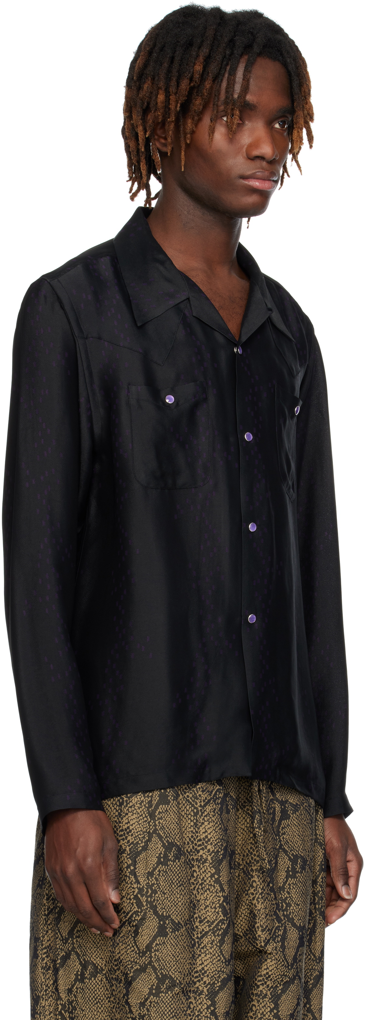 NEEDLES Black & Purple Cowboy One-Up Shirt Needles