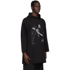 Yohji Yamamoto Black This Man Print Hoodie