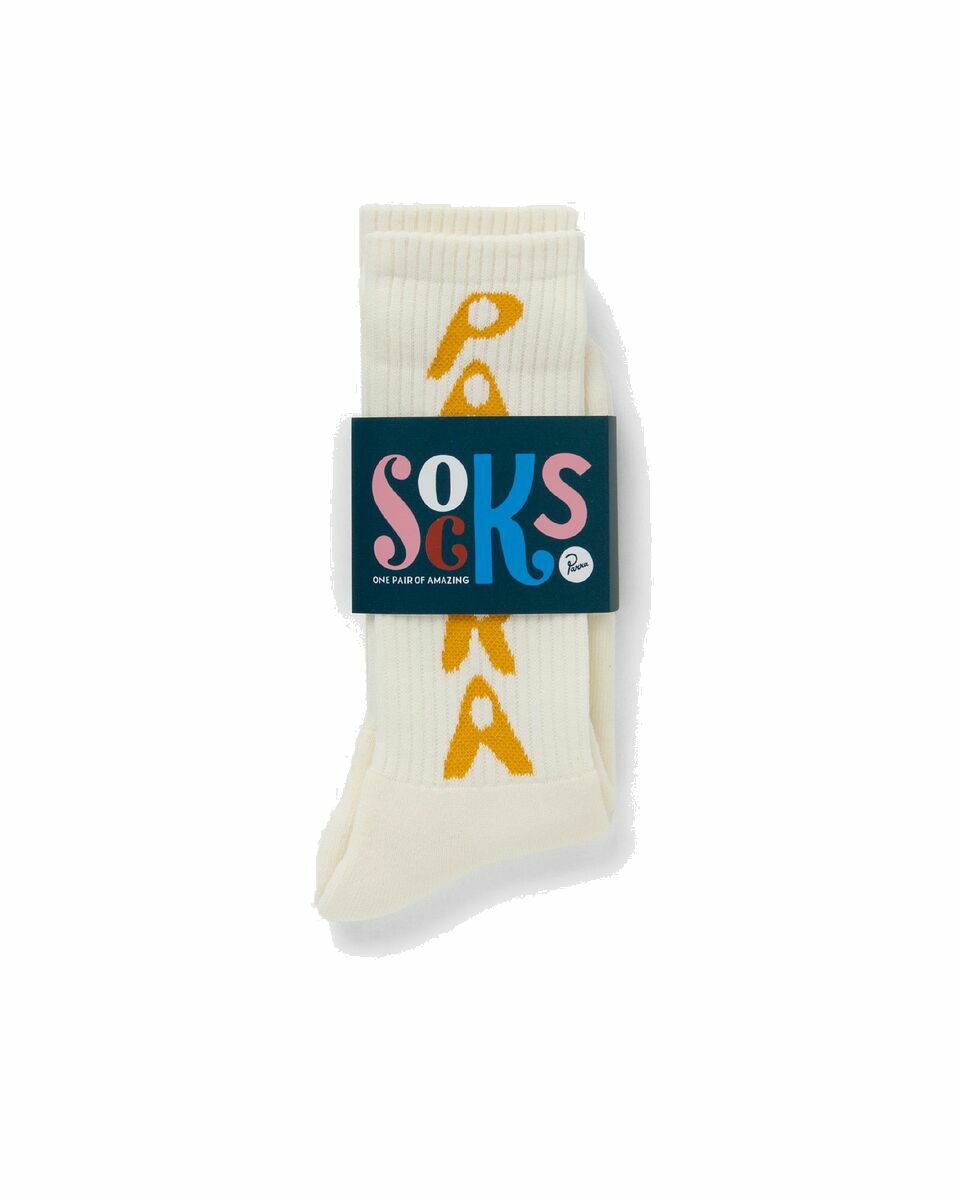 Photo: By Parra Hole Logo Crew Socks White - Mens - Socks