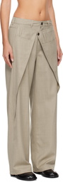 Andersson Bell Beige Wool Wrap Trousers
