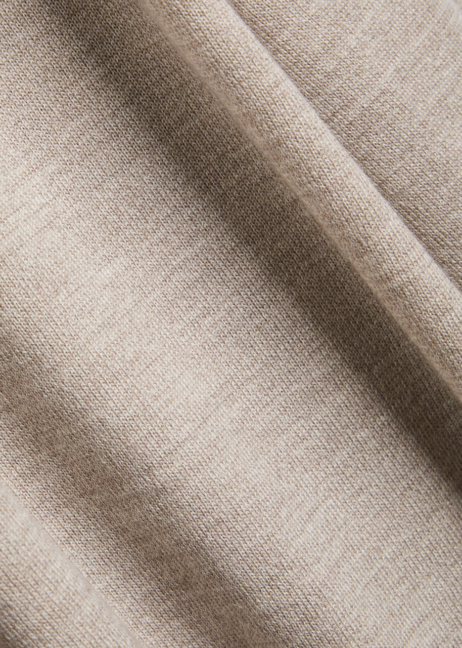 NN07 Emerson Melange Wool Polo Shirt Ecru