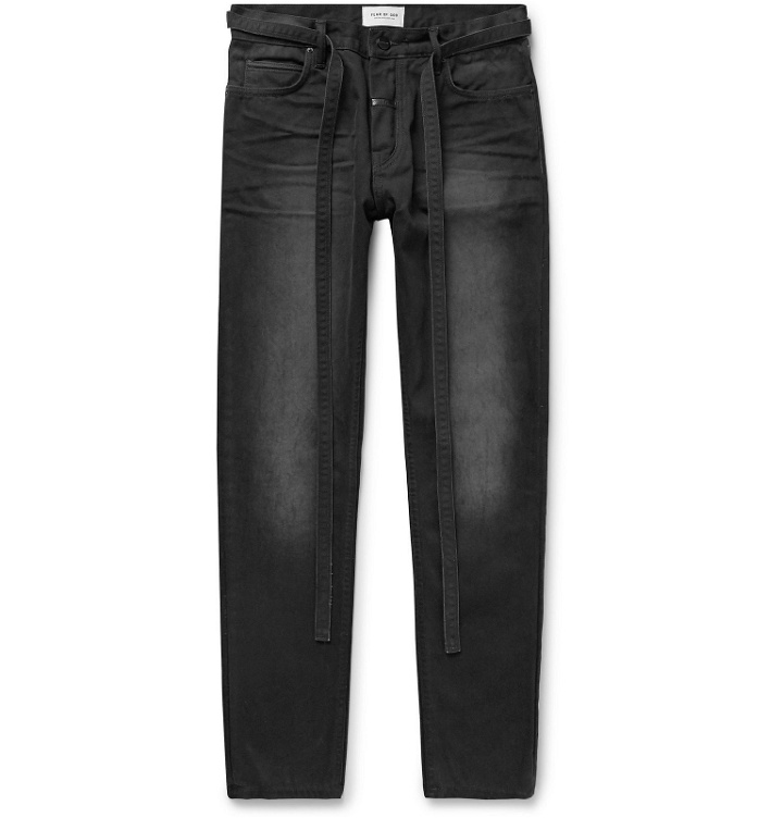 Photo: Fear of God - Slim-Fit Belted Cotton-Canvas Jeans - Black