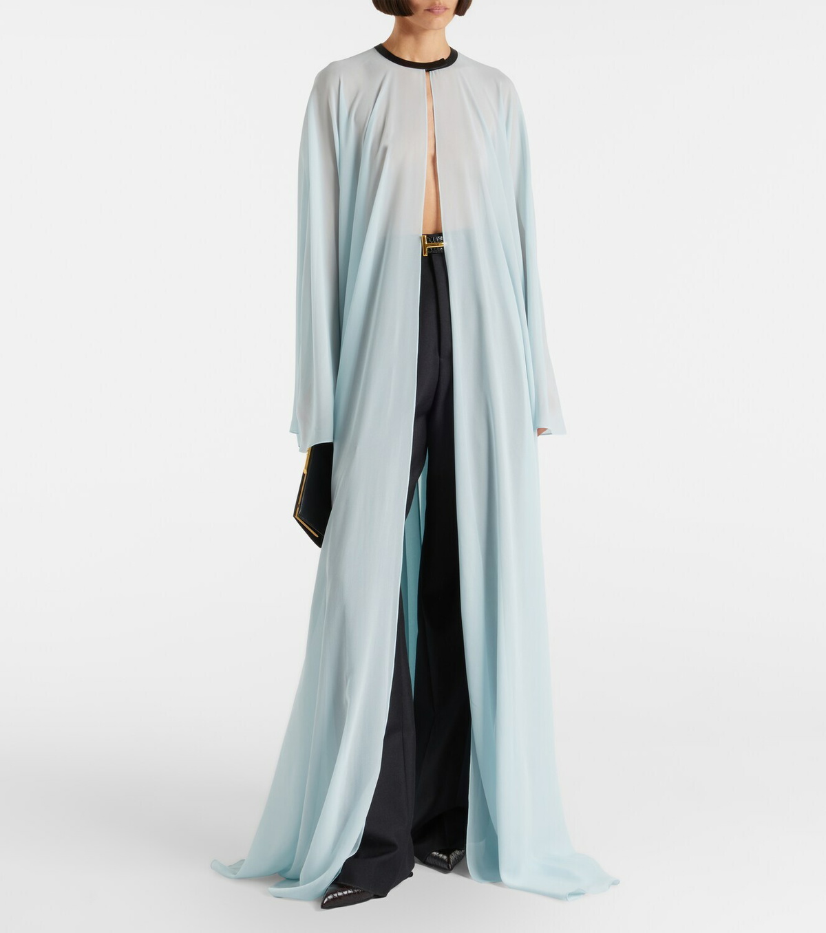 Tom Ford Leather-trimmed silk kaftan