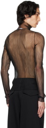 Helmut Lang Black Sheer Turtleneck