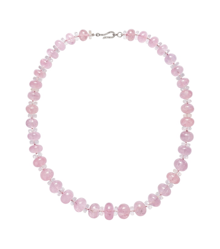 Photo: Ileana Makri Beaded necklace with morganite, white topaz, and diamonds