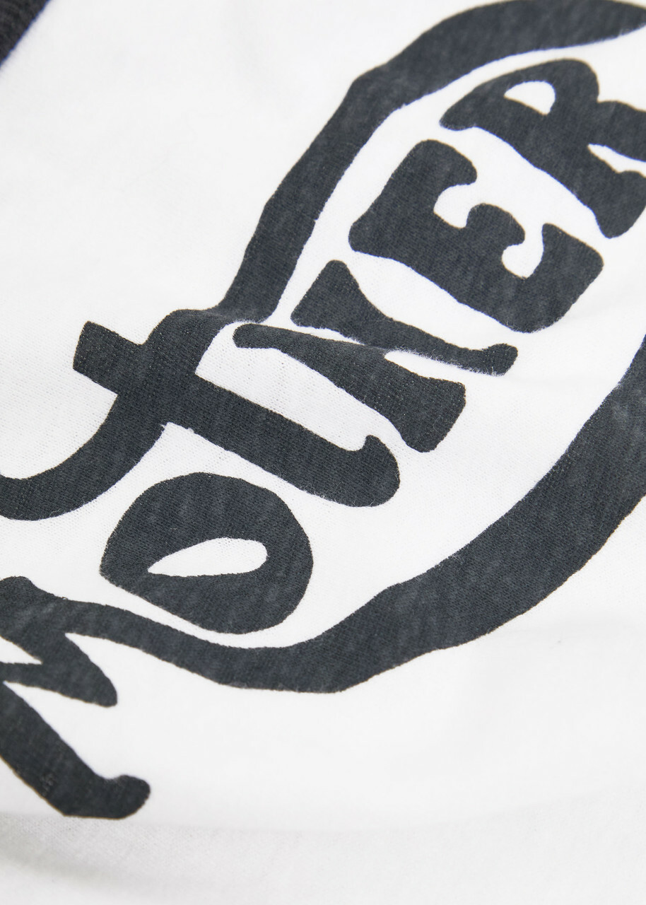 Mother Lil Goodie Ringer Logo-print Cotton T-shirt White