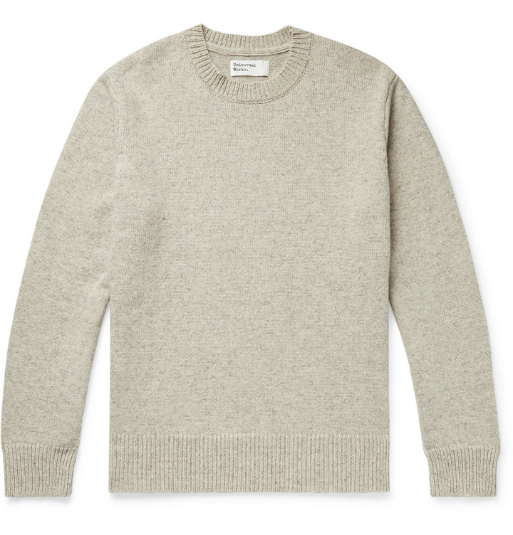 Photo: Universal Works - Melangé Knitted Sweater - Neutrals