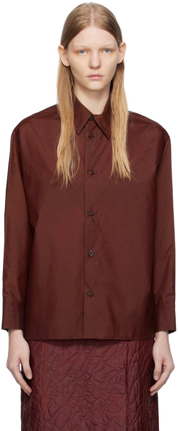 UMBER POSTPAST Brown Garment-Dyed Shirt