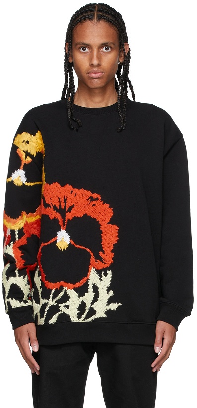 Photo: Loewe Black Pansies Embroidered Sweatshirt