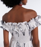Poupette St Barth Suzanne shirred cotton muslin maxi dress