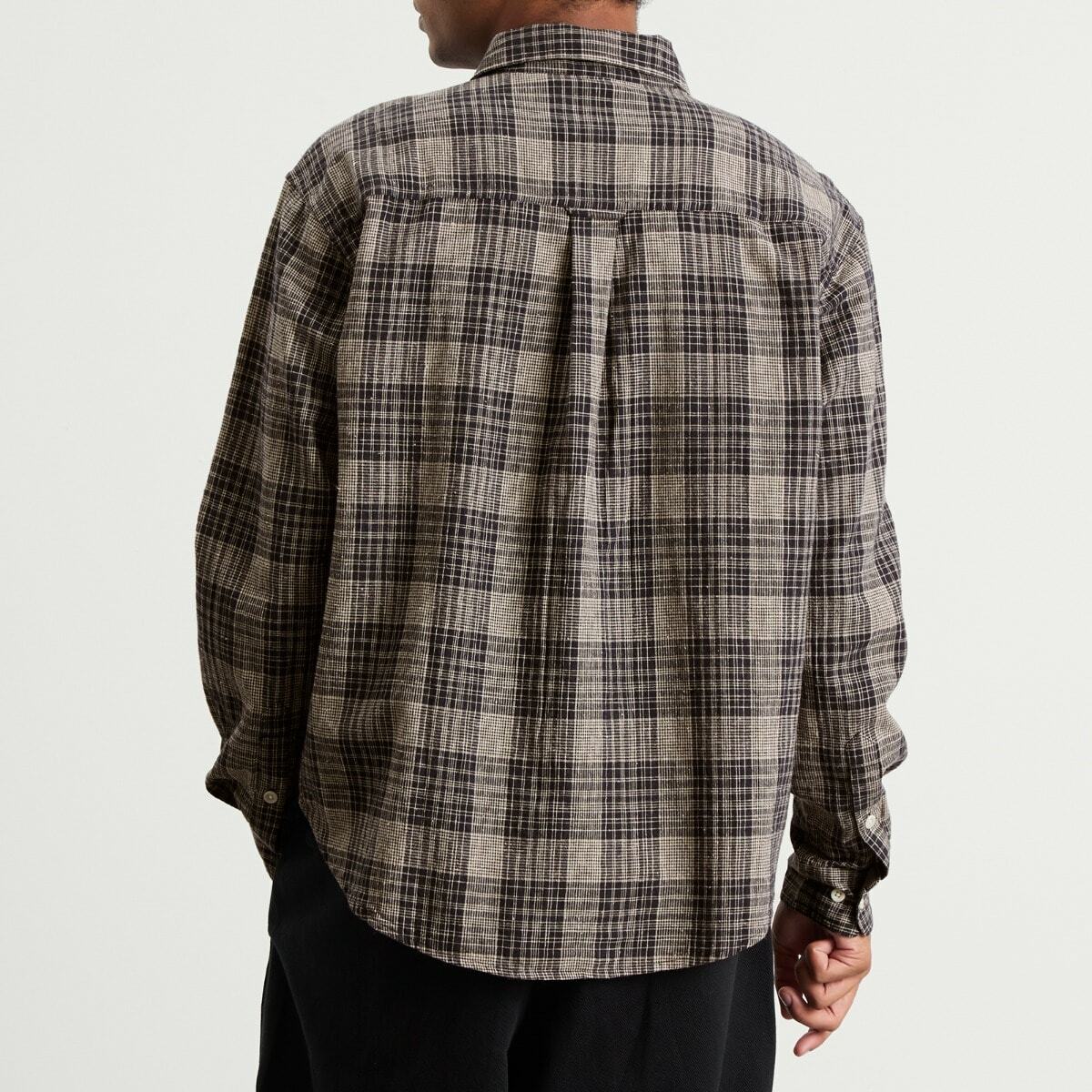 Café Mountain Men's Double Pocket Heritage Shirt in Navy Slub Check