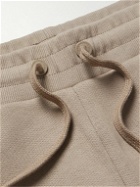AMI PARIS - Straight-Leg Logo-Embossed Cotton-Blend Jersey Drawstring Shorts - Neutrals