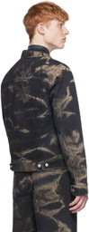 Dries Van Noten Black & Beige Denim Jacket